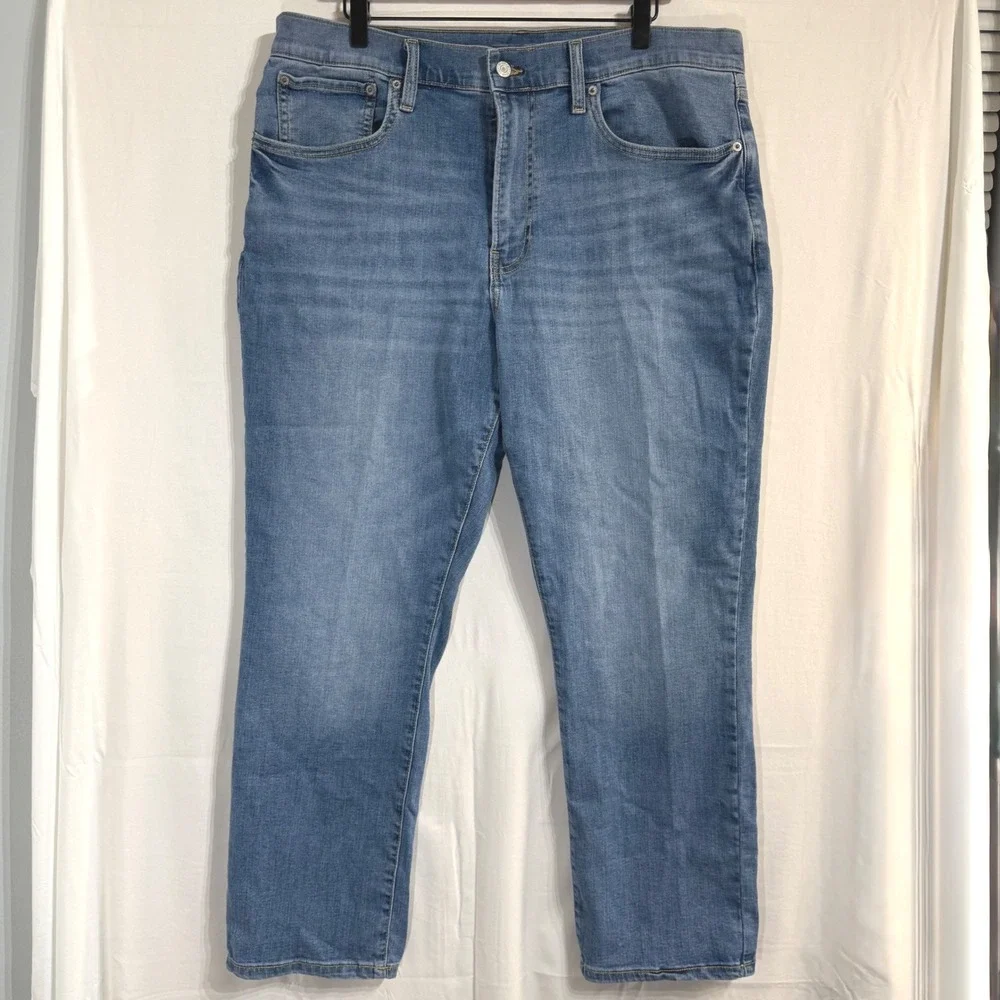 Lucky Brand 223 Straight Leg Men Blue Denim Jeans 36x29 Medium Wash Stretch NWOT